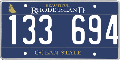 RI license plate 133694