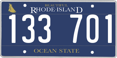 RI license plate 133701