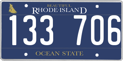 RI license plate 133706