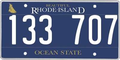 RI license plate 133707