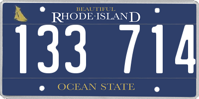 RI license plate 133714