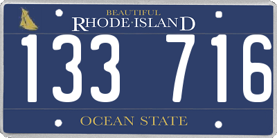 RI license plate 133716