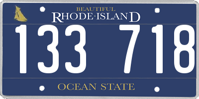 RI license plate 133718