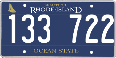 RI license plate 133722
