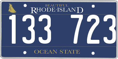 RI license plate 133723