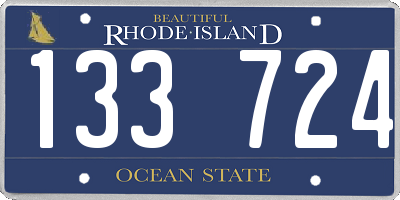 RI license plate 133724