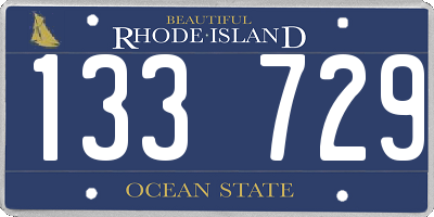 RI license plate 133729