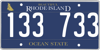 RI license plate 133733