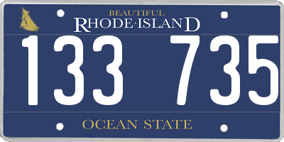 RI license plate 133735