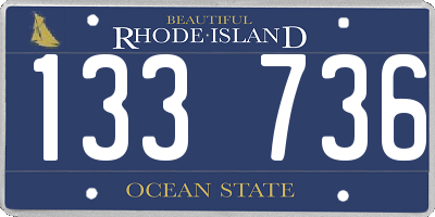 RI license plate 133736