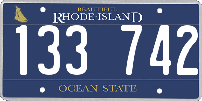 RI license plate 133742