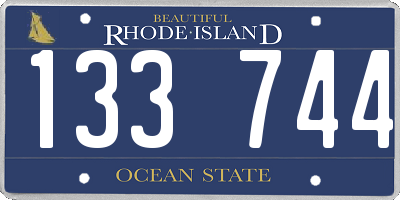 RI license plate 133744