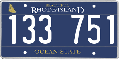 RI license plate 133751