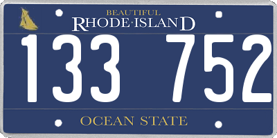 RI license plate 133752