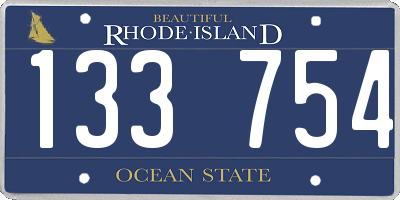 RI license plate 133754