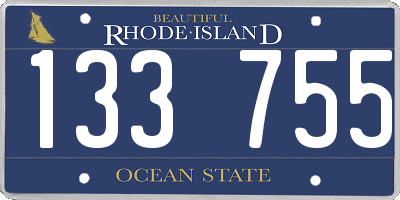RI license plate 133755