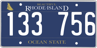 RI license plate 133756