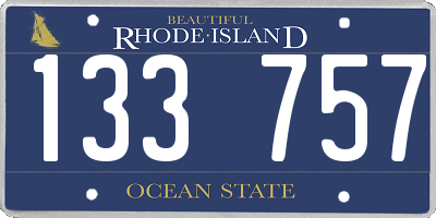 RI license plate 133757