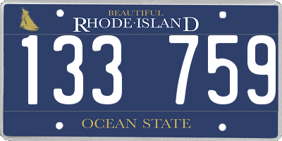 RI license plate 133759