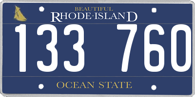 RI license plate 133760