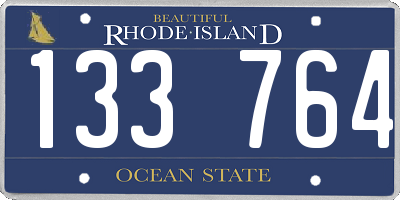 RI license plate 133764