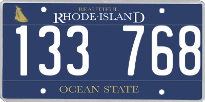 RI license plate 133768