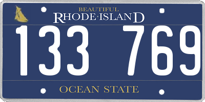 RI license plate 133769