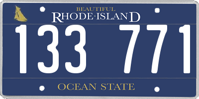 RI license plate 133771