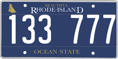 RI license plate 133777