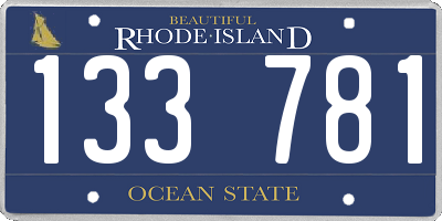 RI license plate 133781