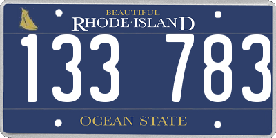 RI license plate 133783