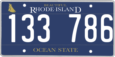 RI license plate 133786