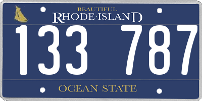 RI license plate 133787