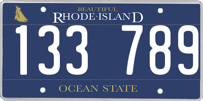 RI license plate 133789
