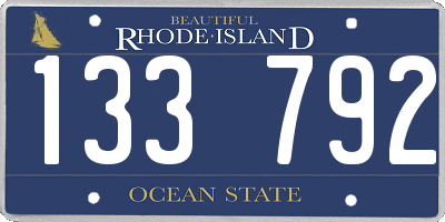 RI license plate 133792