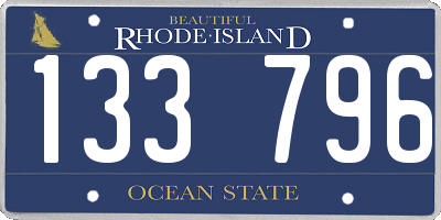 RI license plate 133796