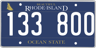 RI license plate 133800