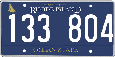 RI license plate 133804