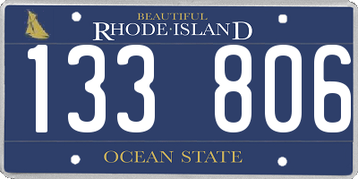 RI license plate 133806