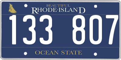 RI license plate 133807