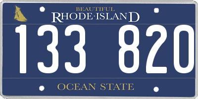 RI license plate 133820