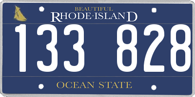 RI license plate 133828