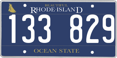RI license plate 133829