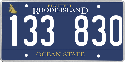 RI license plate 133830