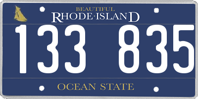 RI license plate 133835