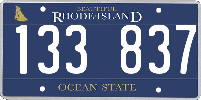 RI license plate 133837