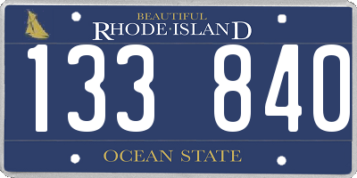 RI license plate 133840
