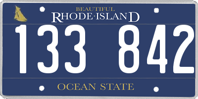 RI license plate 133842