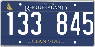 RI license plate 133845