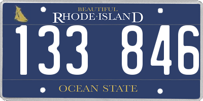 RI license plate 133846